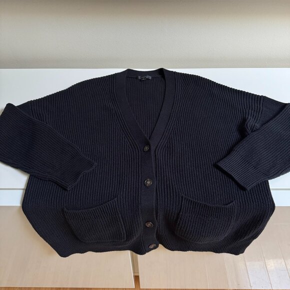 J.Crew V-Neck Cashmere Cotton-Blend Cardigan – Black - Picture 12 of 12